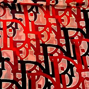 Christian Dior Red Silk Scarf